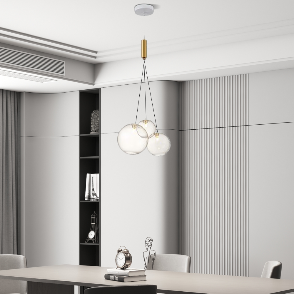 Designer Pendelleuchte LED Glas Klar Esszimmer