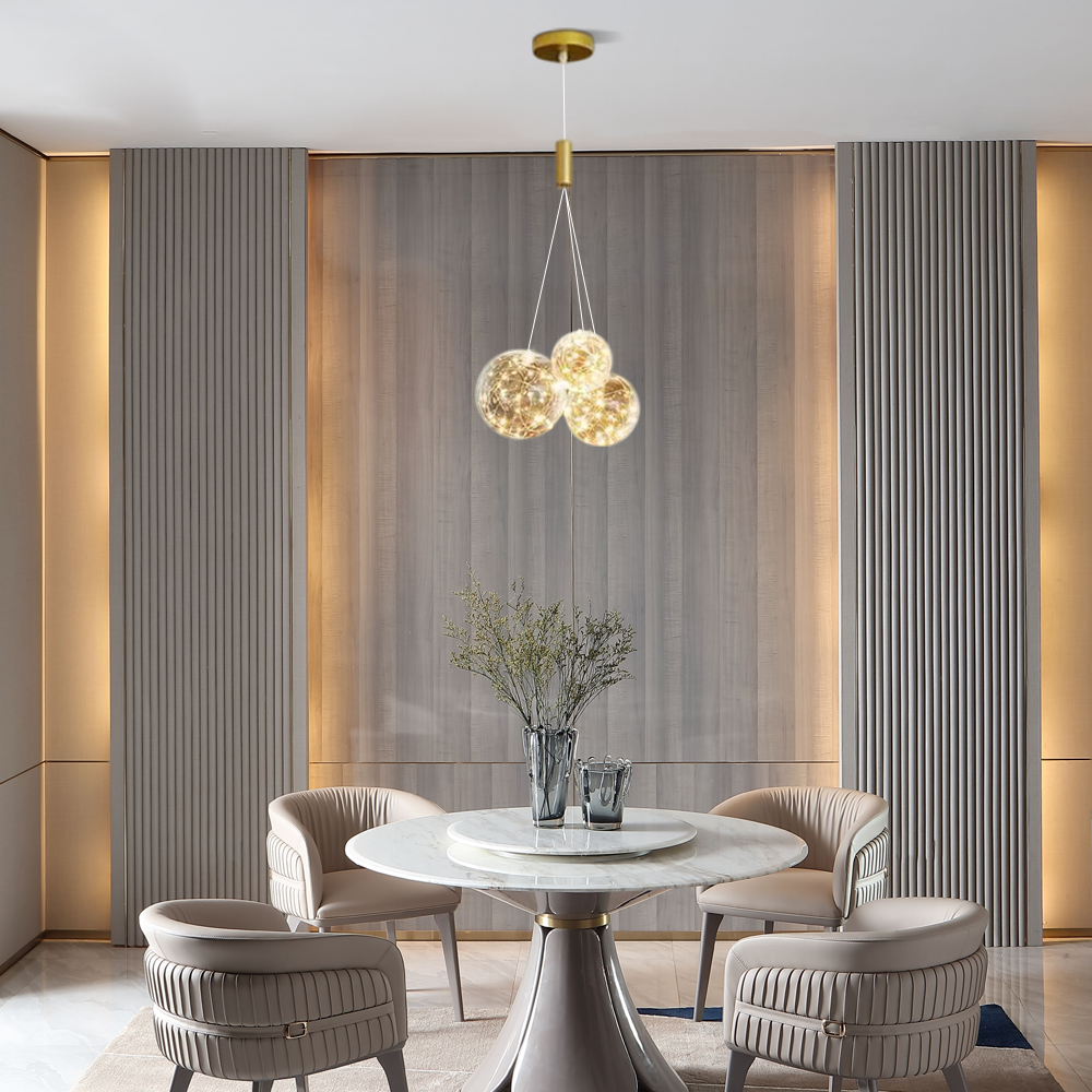 Designer Pendelleuchte LED Glas Klar Esszimmer