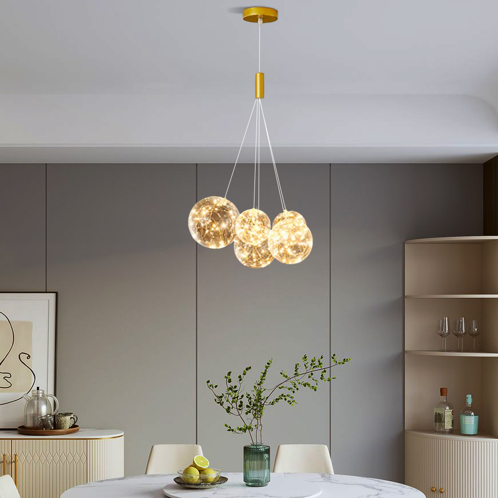 Designer Pendelleuchte LED Glas Klar Esszimmer