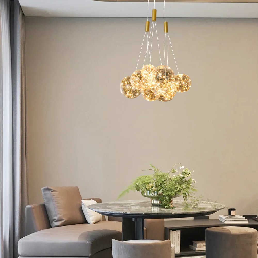Designer Pendelleuchte LED Glas Klar Esszimmer