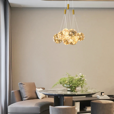 Designer Pendelleuchte LED Glas Klar Esszimmer