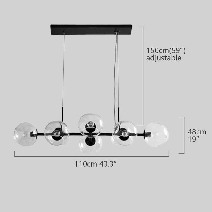 Schwarz Glas Pendelleuchte für Esszimmer