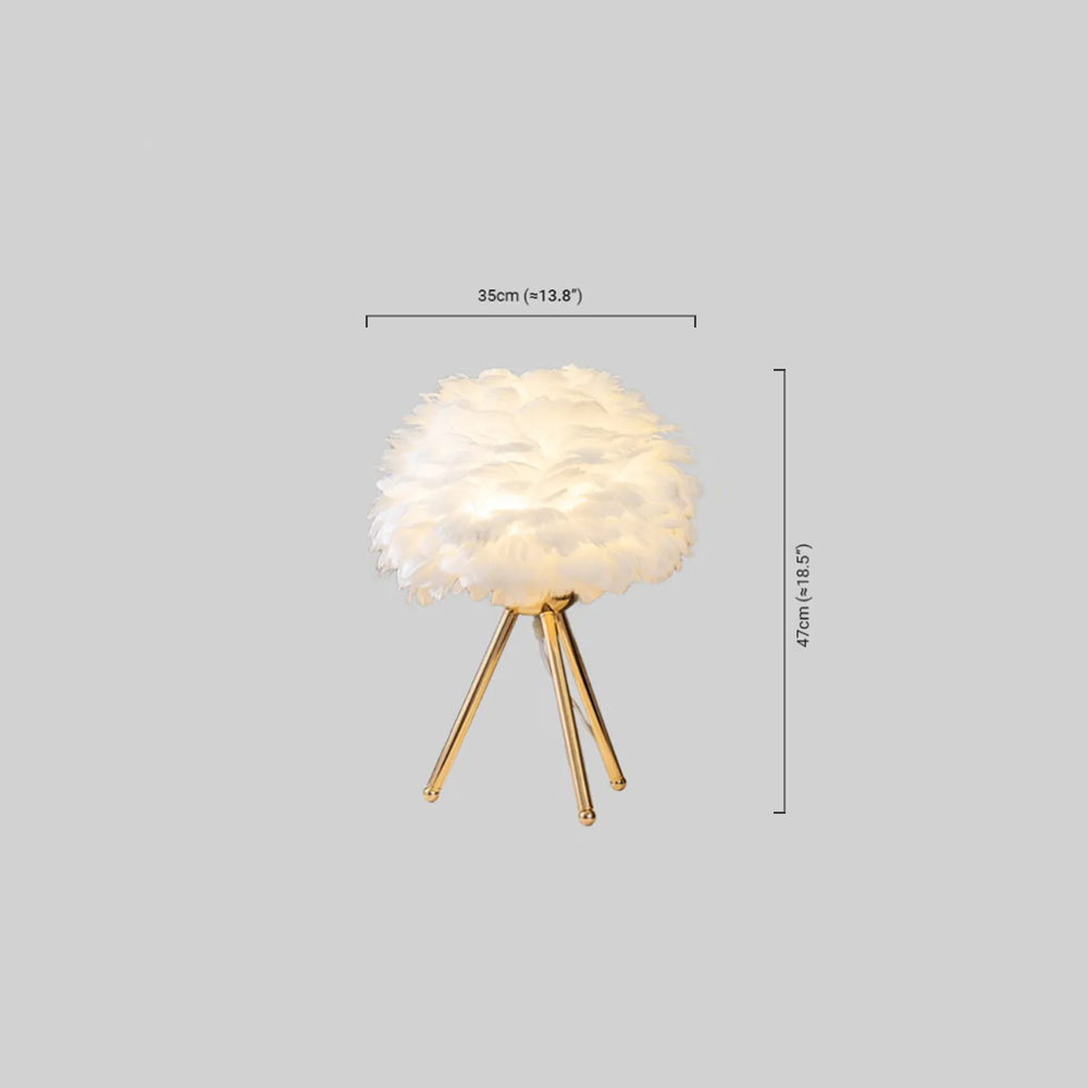 Art Deco Tischlampe LED Metall/Feder Weiß Schlafzimmer