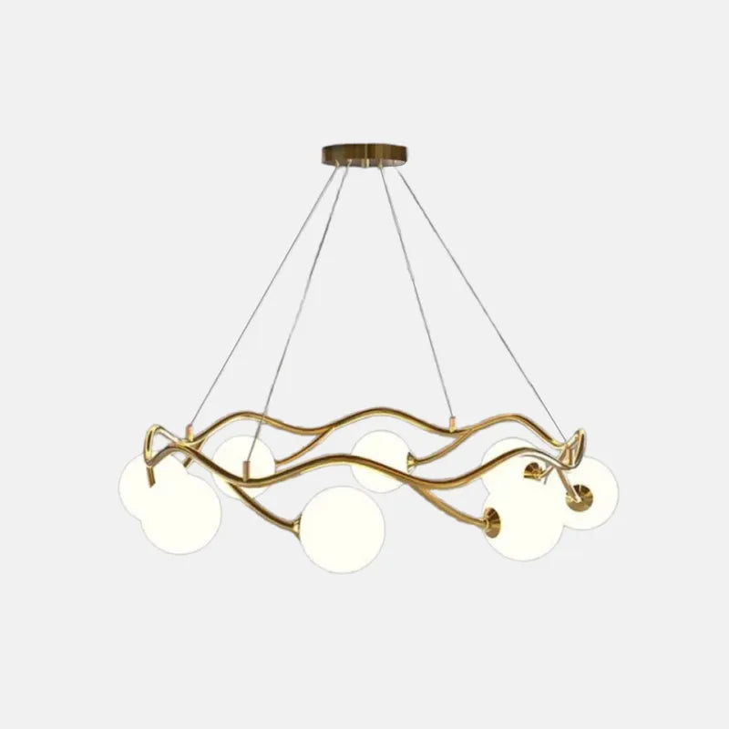 Modern Pendelleuchte Metall/Glas Gold Wohnzimmer