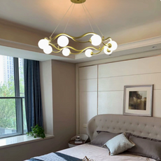 Modern Pendelleuchte Metall/Glas Gold Wohnzimmer