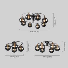 Modern Deckenleuchte LED Kugel Amber Glas Esszimmer