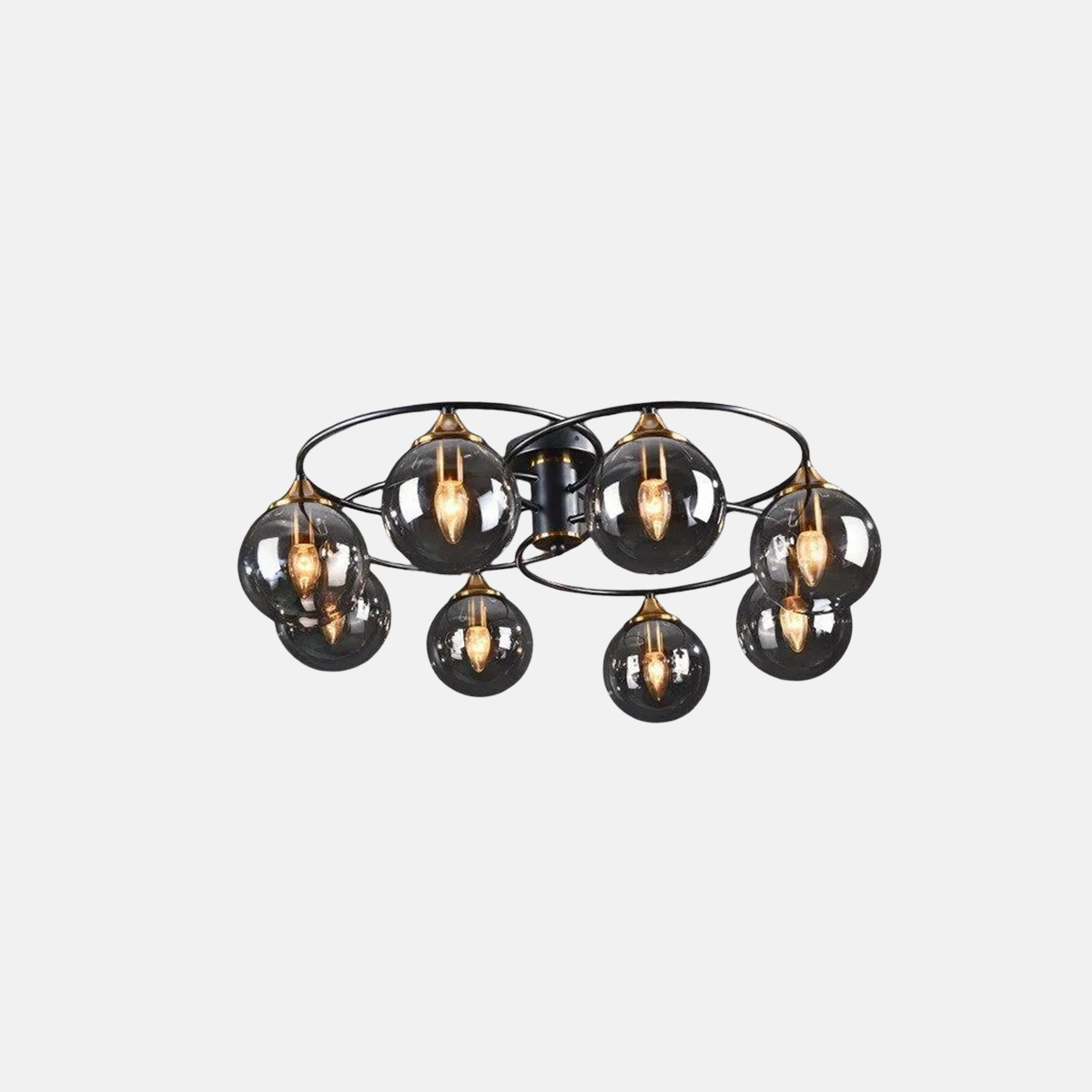 Modern Deckenleuchte LED Kugel Schwarz Glas Esszimmer