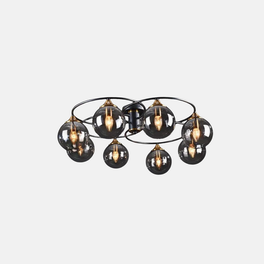 Modern Deckenleuchte LED Kugel Schwarz Glas Esszimmer