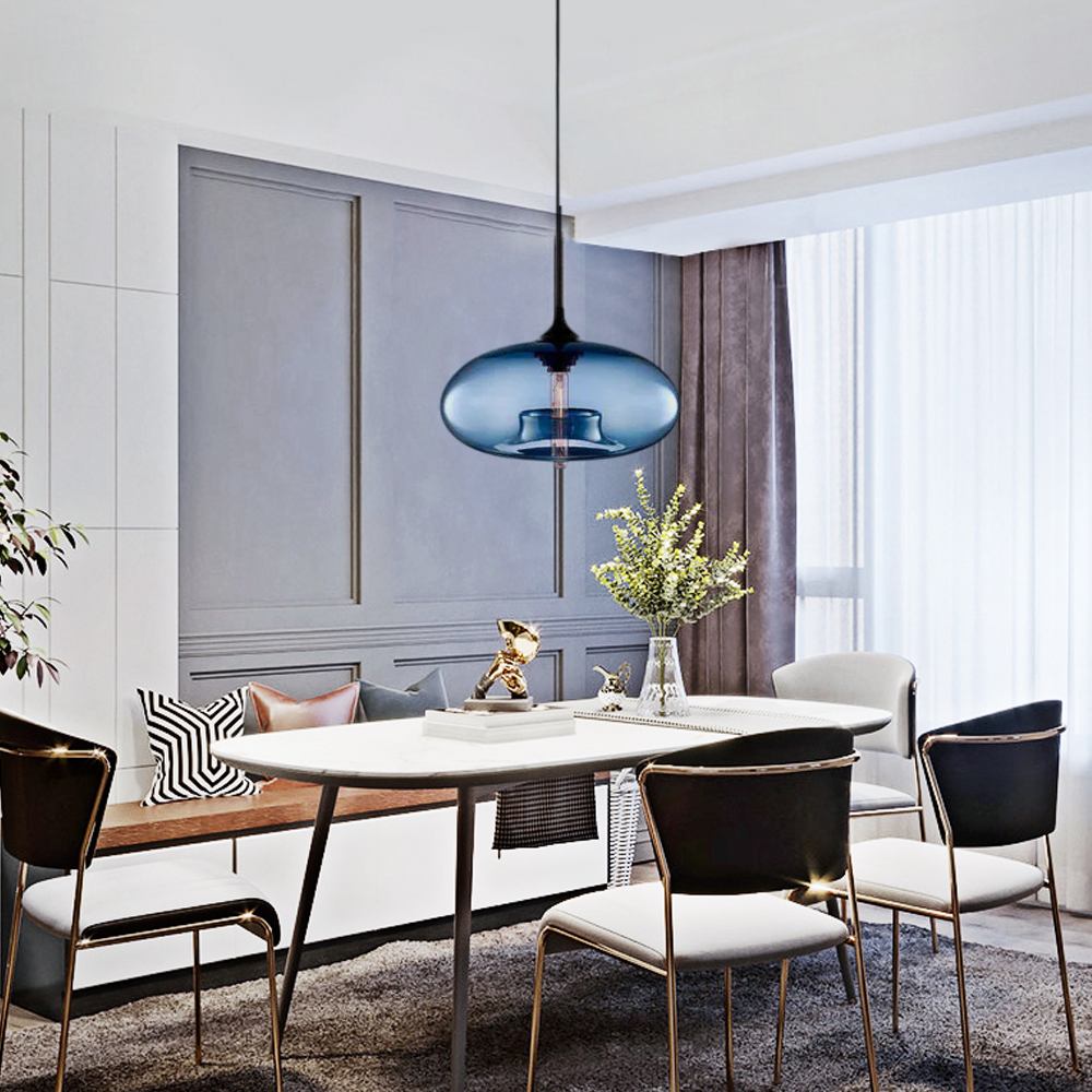 Morandi Pendelleuchte LED Glas Blau Esszimmer/Wohnzimmer