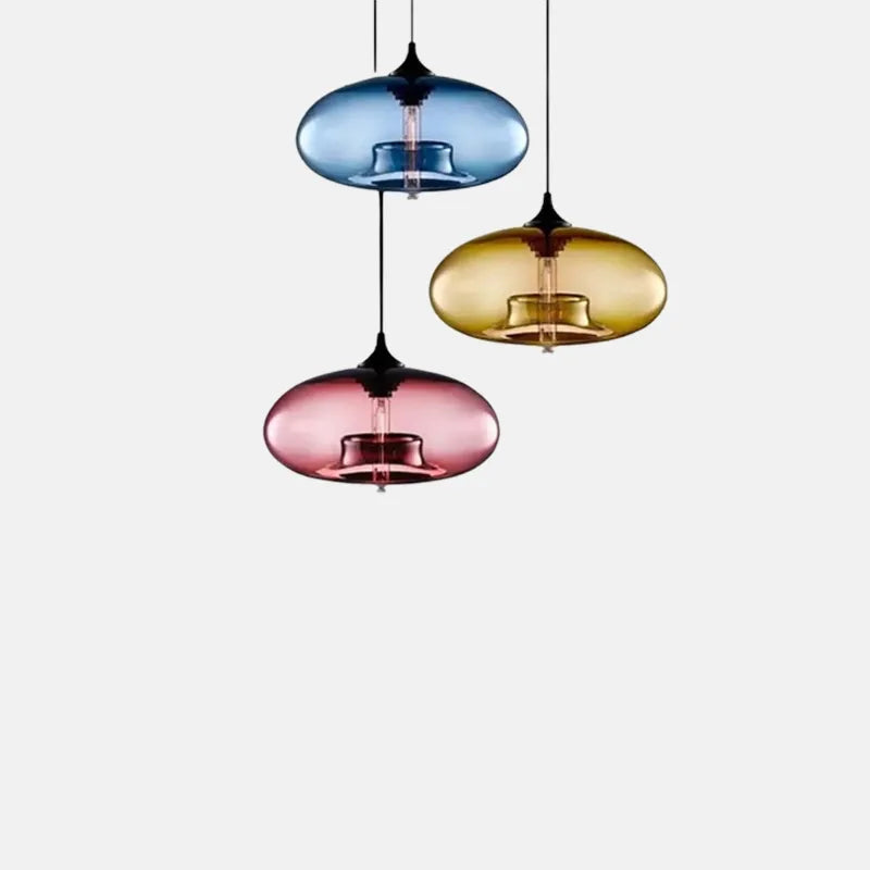 Morandi Pendelleuchte LED Glas Blau Esszimmer/Wohnzimmer