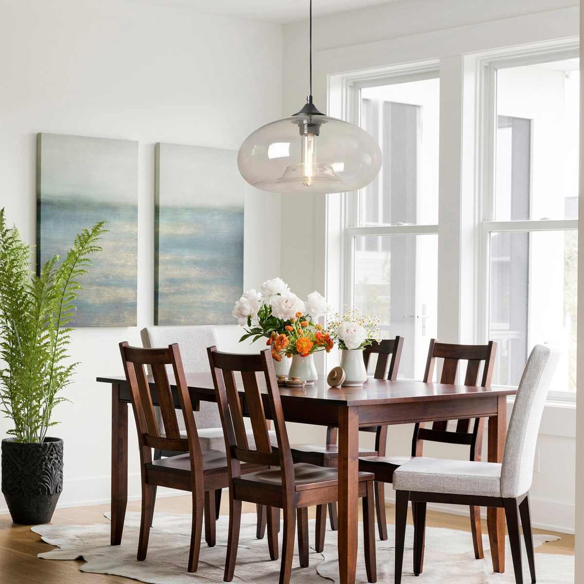 Morandi Pendelleuchte LED Glas Blau Esszimmer/Wohnzimmer