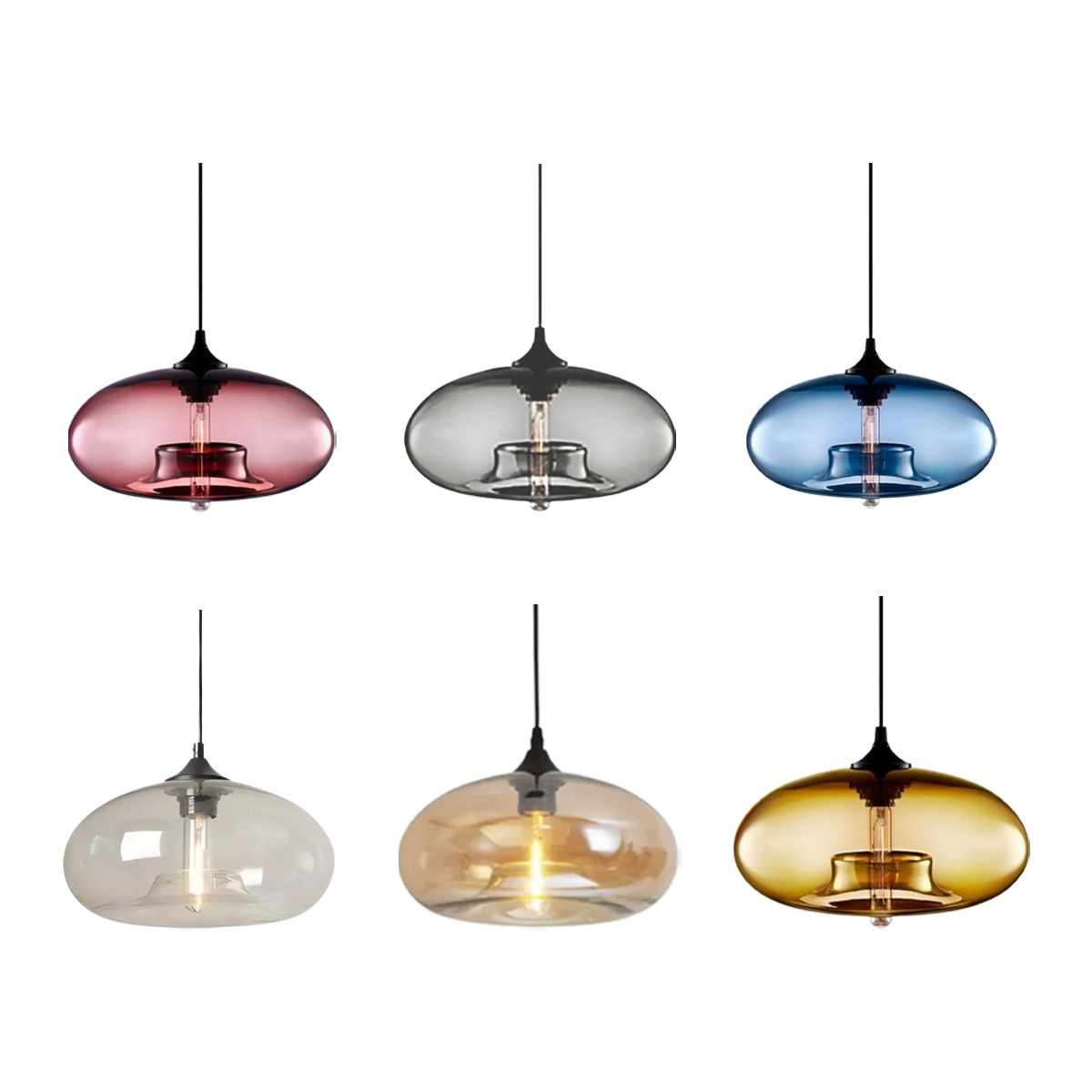 Morandi Pendelleuchte LED Glas Blau Esszimmer/Wohnzimmer
