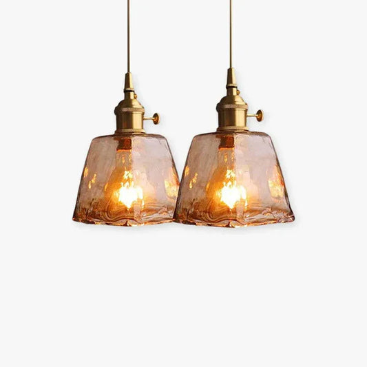 Vintage Pendelleuchte LED Glas Bernstein Ess/Wohn/Schlafzimmer
