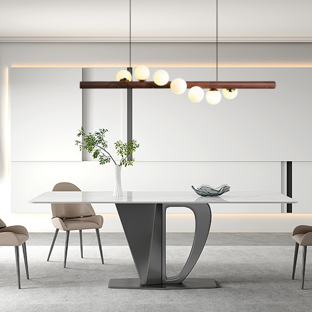 Modern Pendelleuchte LED Langer Streifen Walnuss Küche