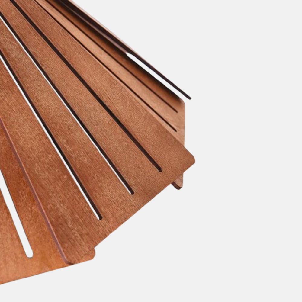 Designer Pendelleuchte Gelb/Braun Metall Holz Haube Schlafzimmer