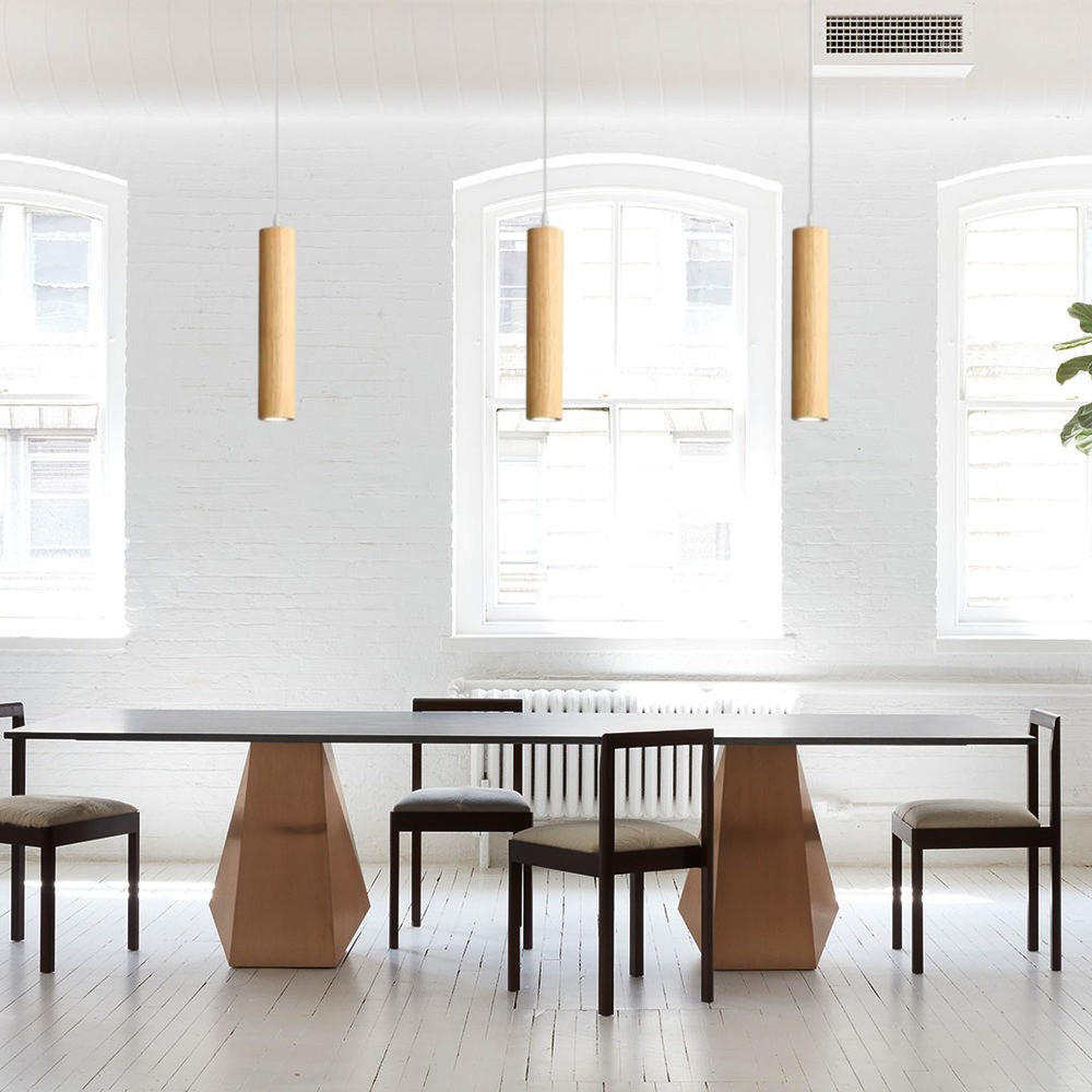 Minimalistischer Holz Kronleuchter für Wohnzimmer