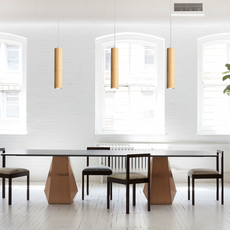 Minimalistischer Holz Kronleuchter für Wohnzimmer