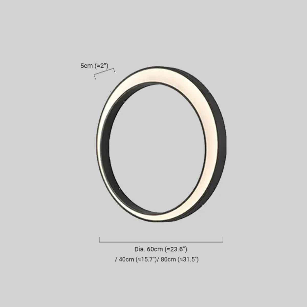 Moderne Außenwandleuchte LED Ring Schwarz Metall Garten/Hof