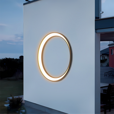 Moderne Außenwandleuchte LED Ring Schwarz Metall Garten/Hof