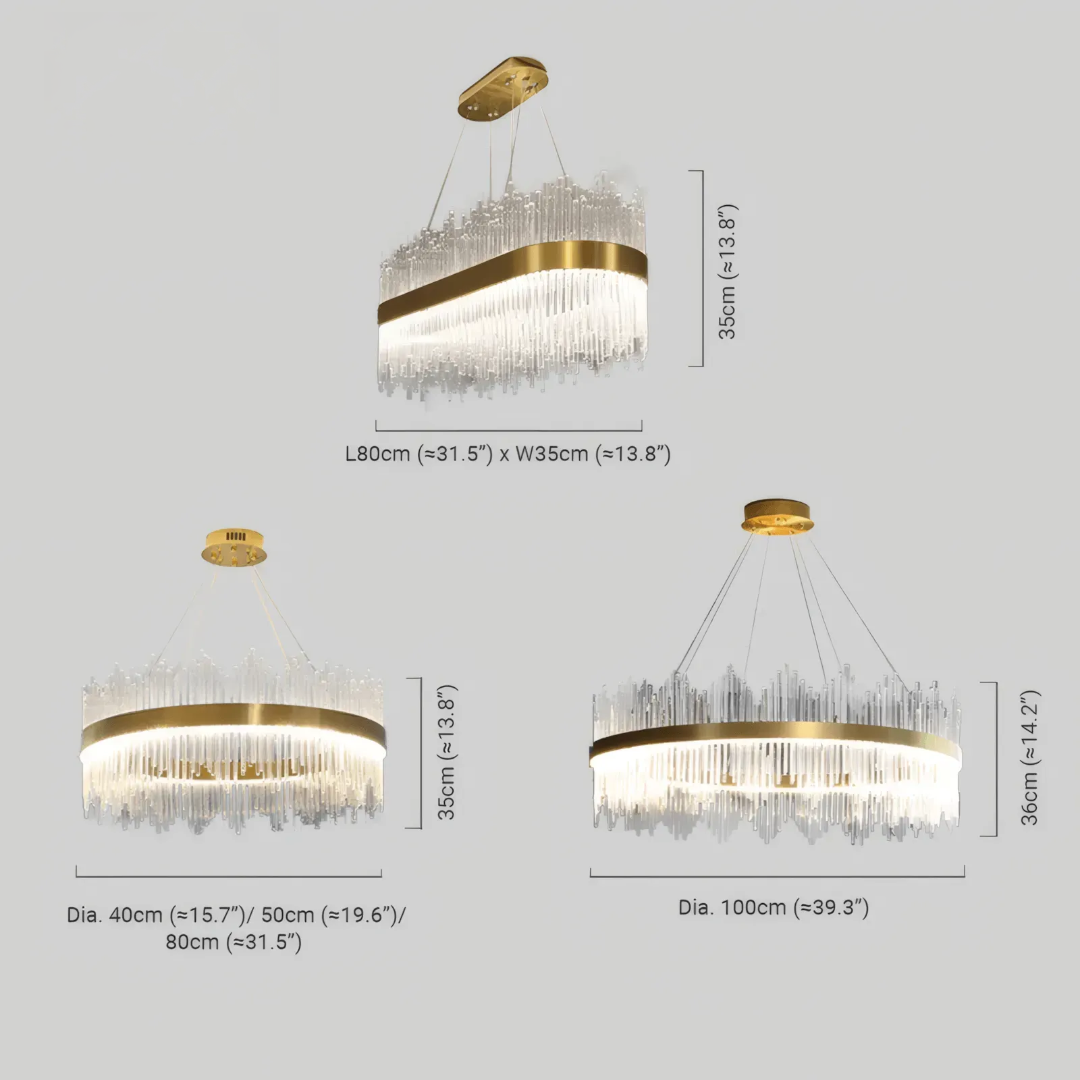 Modern Pendelleuchte Glas Gold Esszimmer