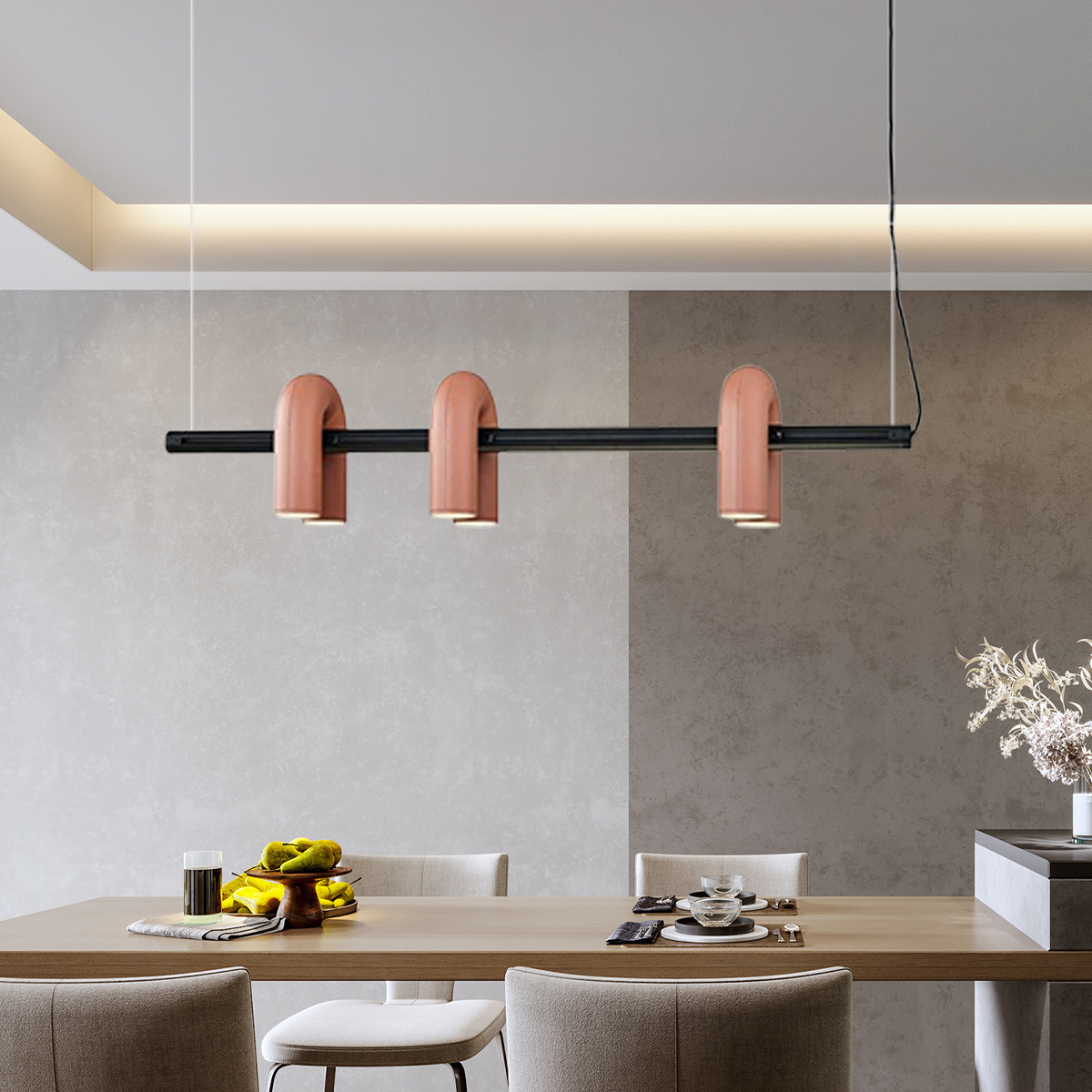 Minimalistisch Pendelleuchte LED Linear 4 Farben Metall KücheInsel
