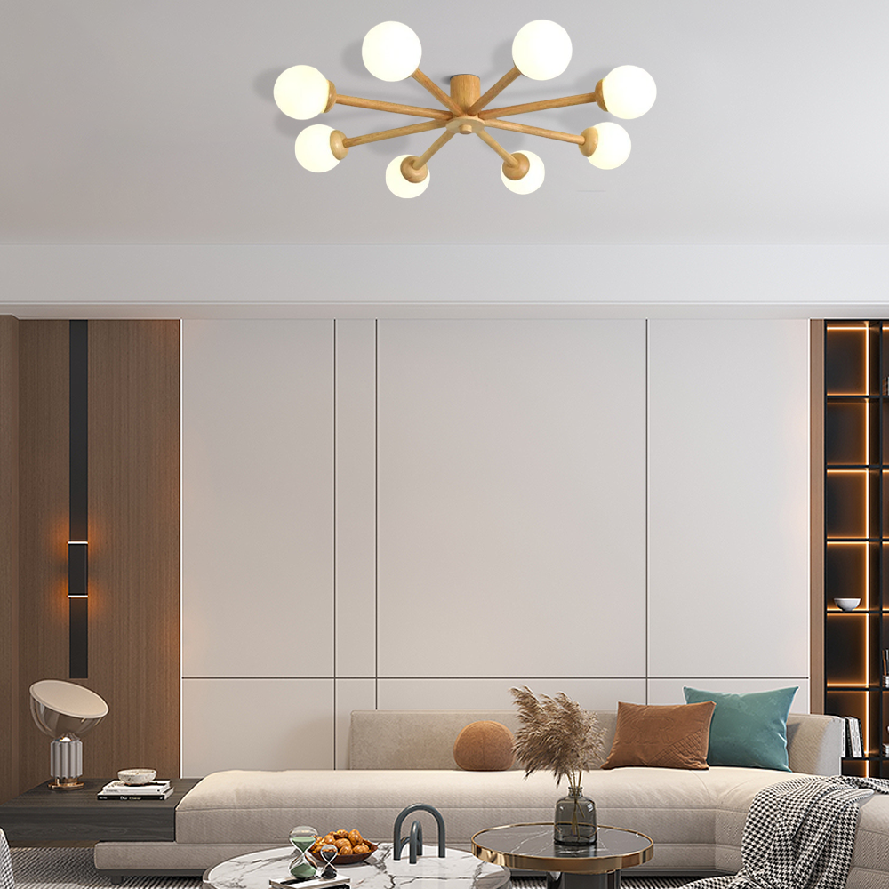 Nordic Deckenleuchte LED Holz Wohnzimmer  