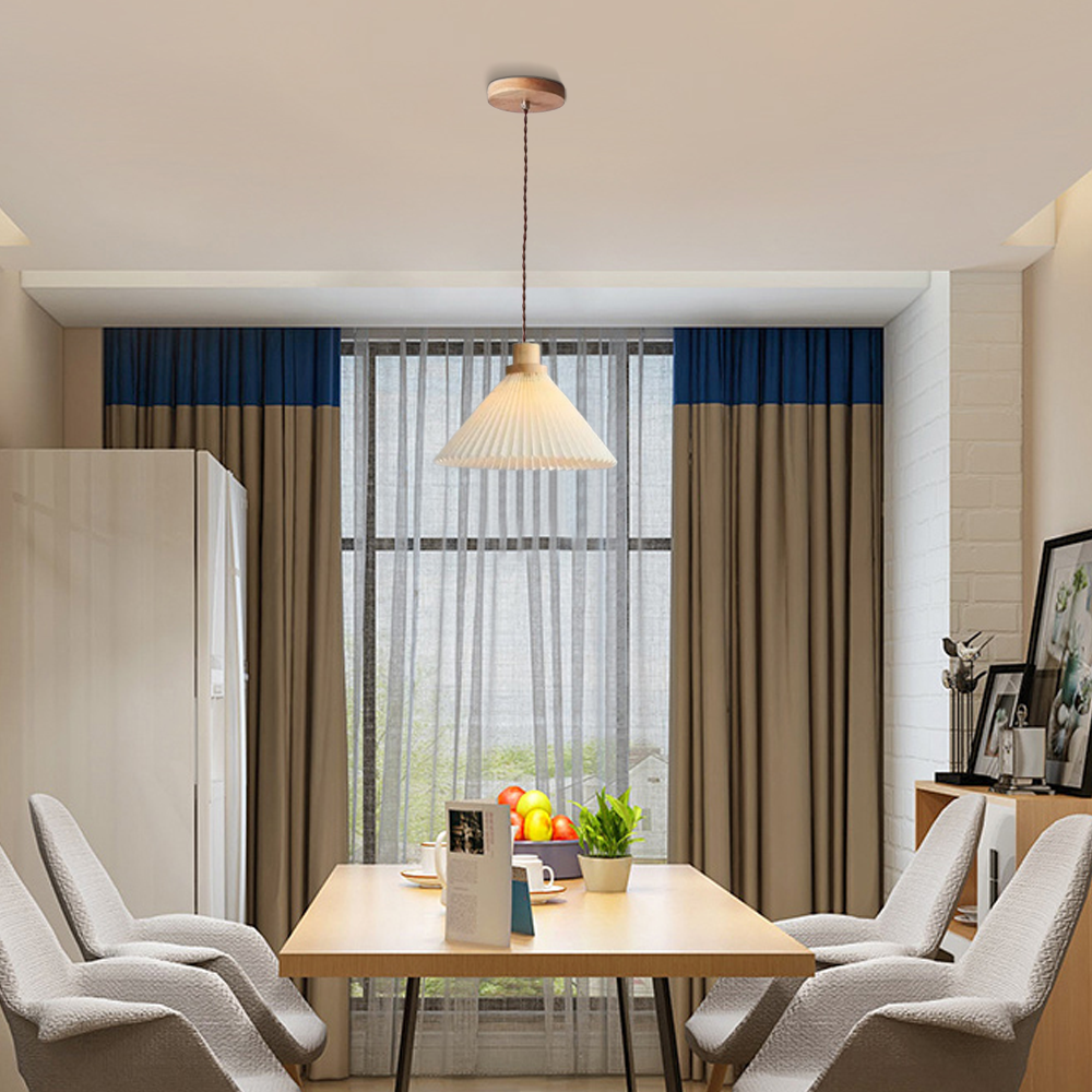Modern Pendelleuchte LED Weiß Holz Esszimmer