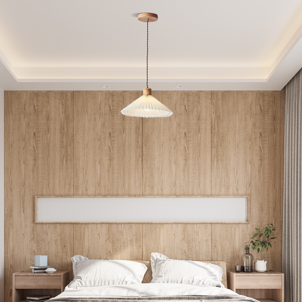 Modern Pendelleuchte LED Weiß Holz Esszimmer
