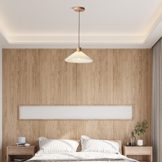 Modern Pendelleuchte LED Weiß Holz Esszimmer