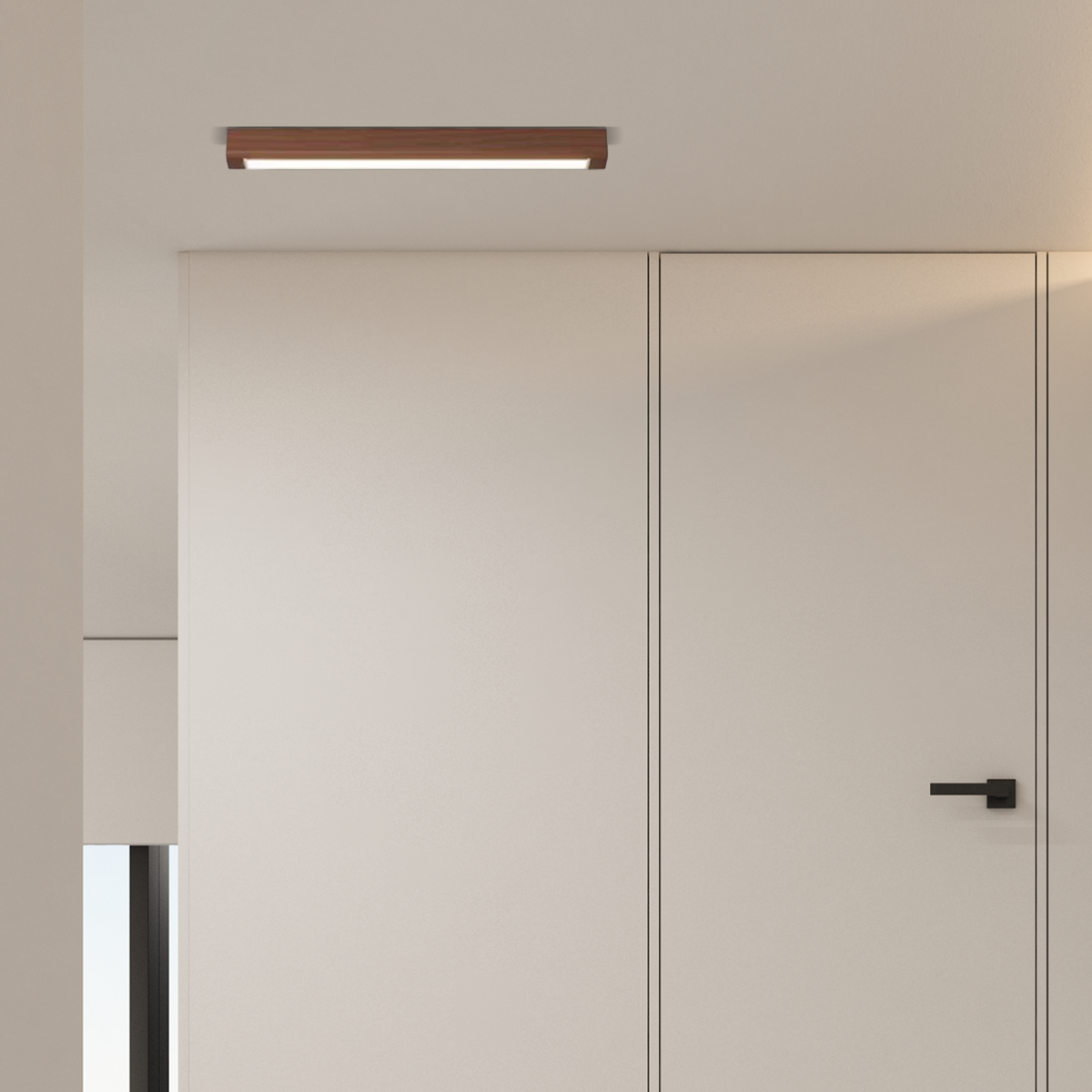 Modern Deckenleuchte LED Linear Schlafzimmer -L60cm-Dunkle Holz