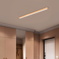 Modern Holz Deckenleuchte LED Linear Wohnzimmer