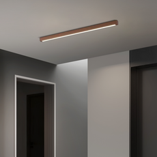 Modern Holz Deckenleuchte LED Linear Wohnzimmer