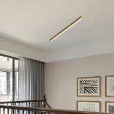 Modern Holz Deckenleuchte LED Linear Wohnzimmer