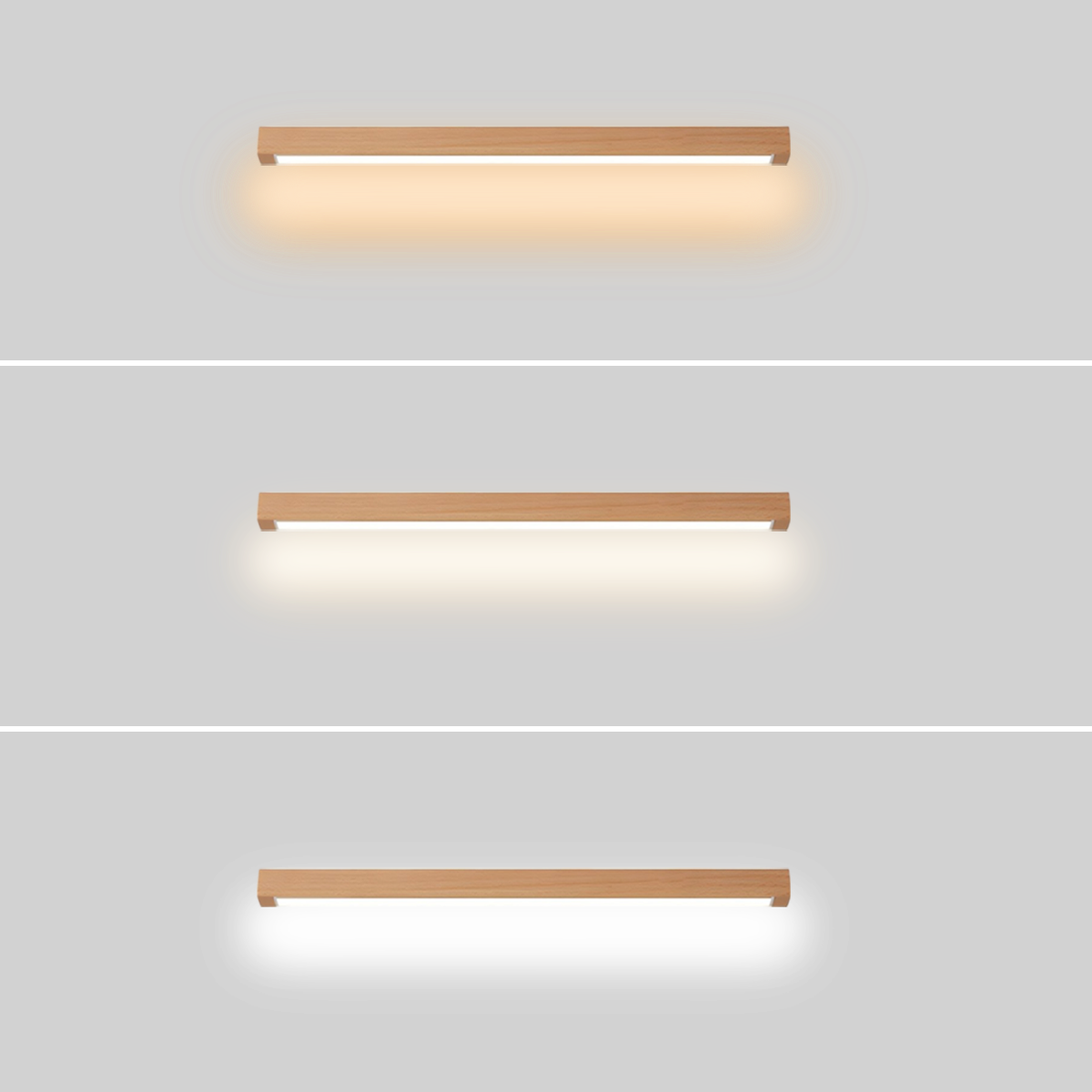 Modern Holz Deckenleuchte LED Linear Wohnzimmer