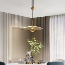Modern Pendelleuchte LED  Linear Gold Metall Schlafzimmer