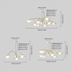 Nordic Kronleuchter LED  Kegel Kugel Glas Gold Wohnzimmer