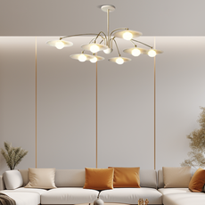 Nordic Kronleuchter LED  Kegel Kugel Glas Gold Wohnzimmer