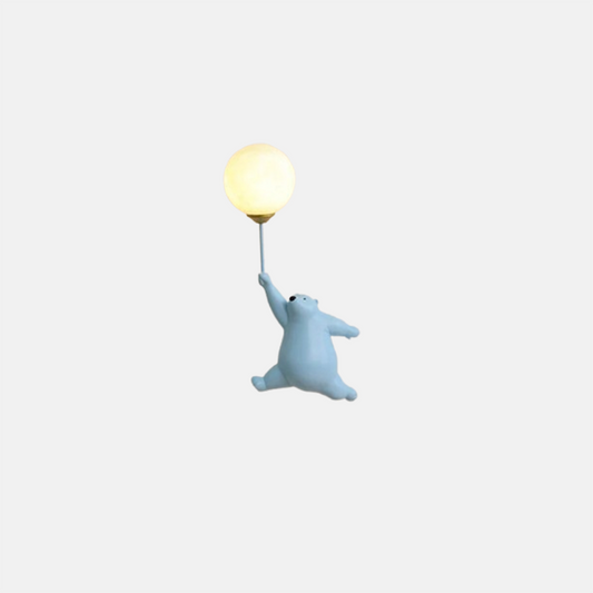 Art Deco Wandlampe LED Bär Ballon Rosa Acryl Kinderzimmer