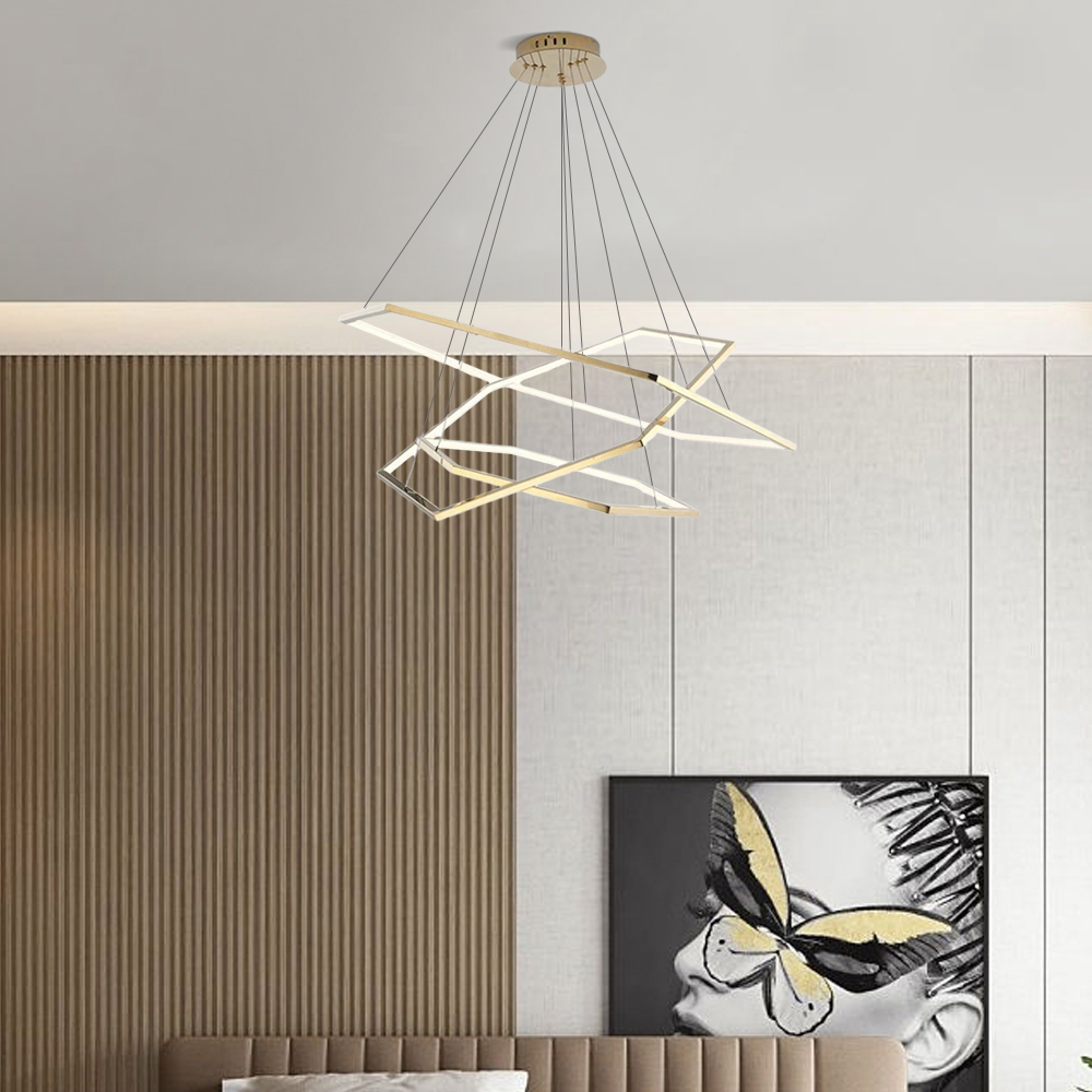 Modern Pendelleuchte LED Geometrischer Gold Metall Wohn/Esszimmer
