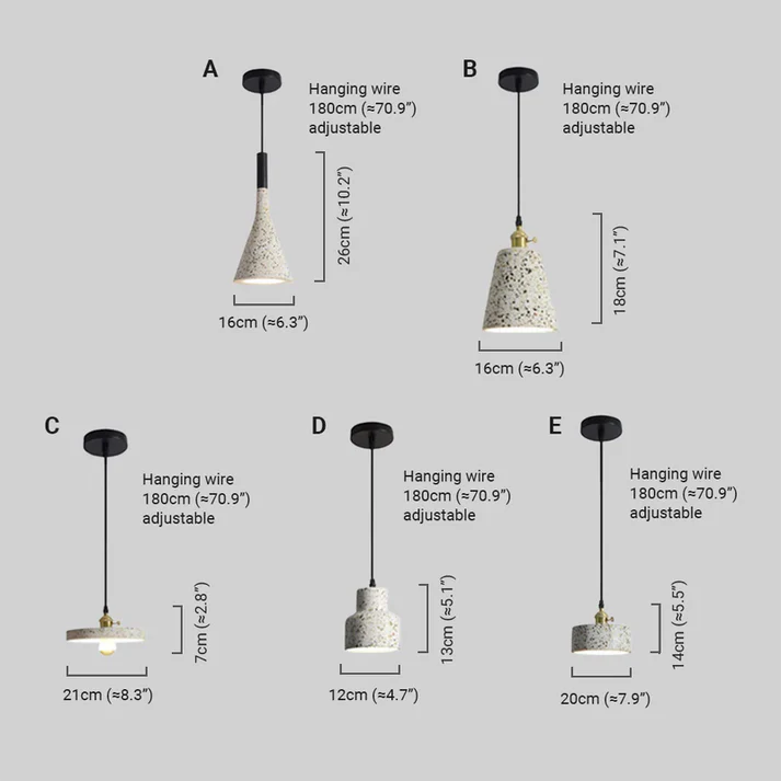 Nordic Pendelleuchte LED Metall Zement 