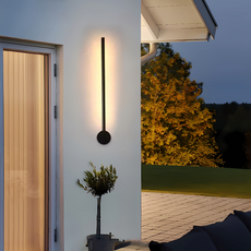Minimalistische Außenwandleuchte LED Metall Schwarz Außen/Garten/Balkon