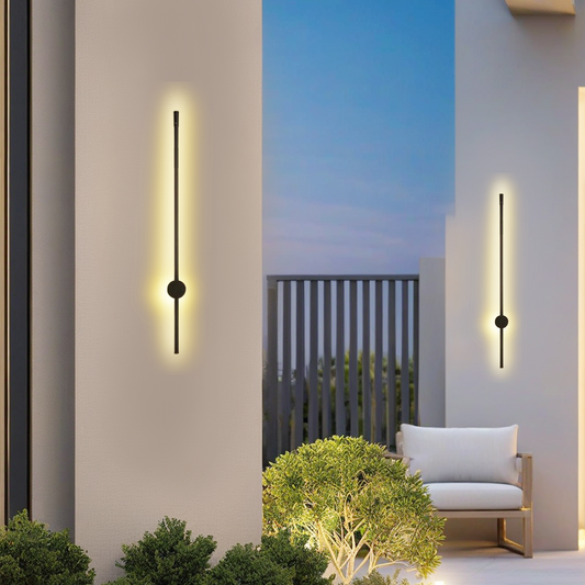 Minimalistische Außenwandleuchte LED Metall Schwarz Außen/Garten/Balkon