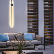 Minimalistische Außenwandleuchte LED Metall Schwarz Außen/Garten/Balkon