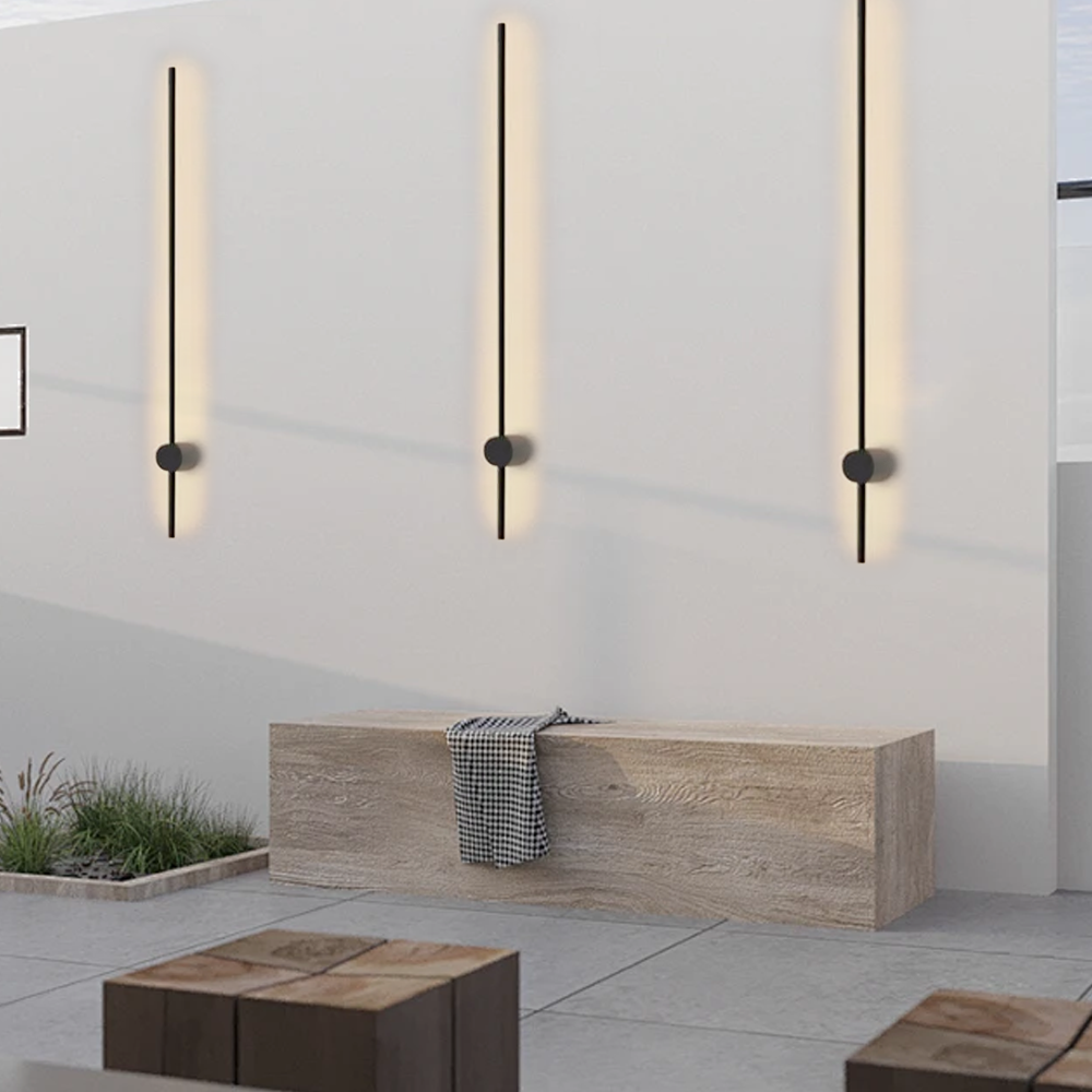 Minimalistische Außenwandleuchte LED Metall Schwarz Außen/Garten/Balkon