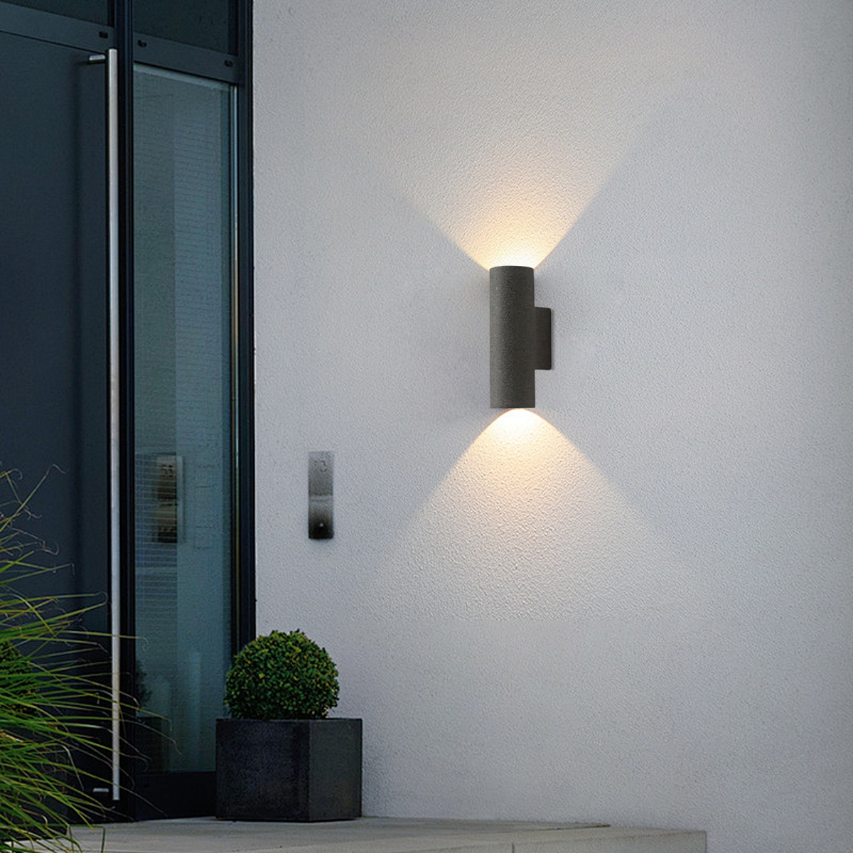 Minimalistische Außenwandleuchte LED Schwarz/Weiß Flur/Balkon/Garten