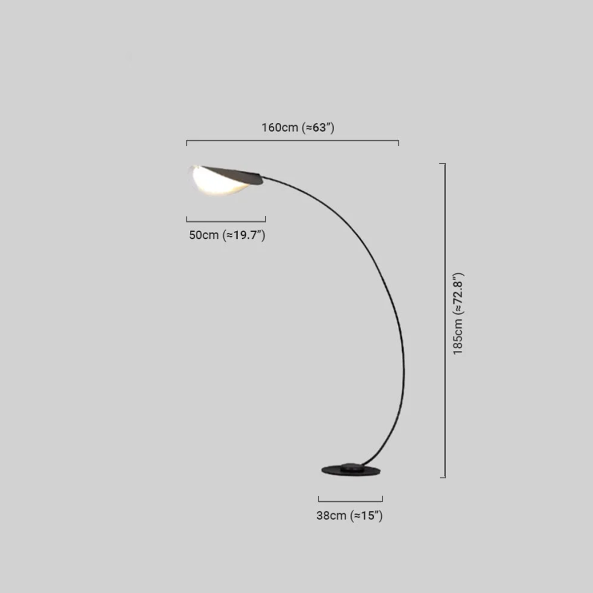 Minimalistische Stehlampe Schwarzes Metall Geradlinig Wohnzimmer