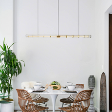 Modern Pendelleuchte LED Linear Gold Metall Esstisch/Wohn/Schlafzimmer