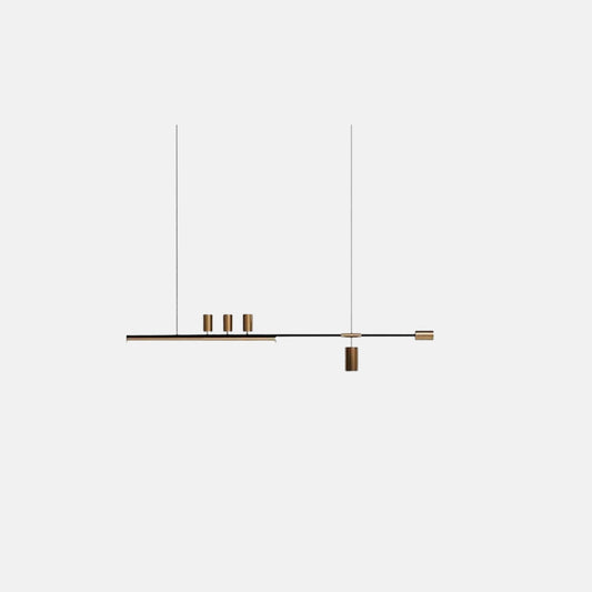 Minimalistisch Pendelleuchte Metall Schwarz/Gold Esszimmer