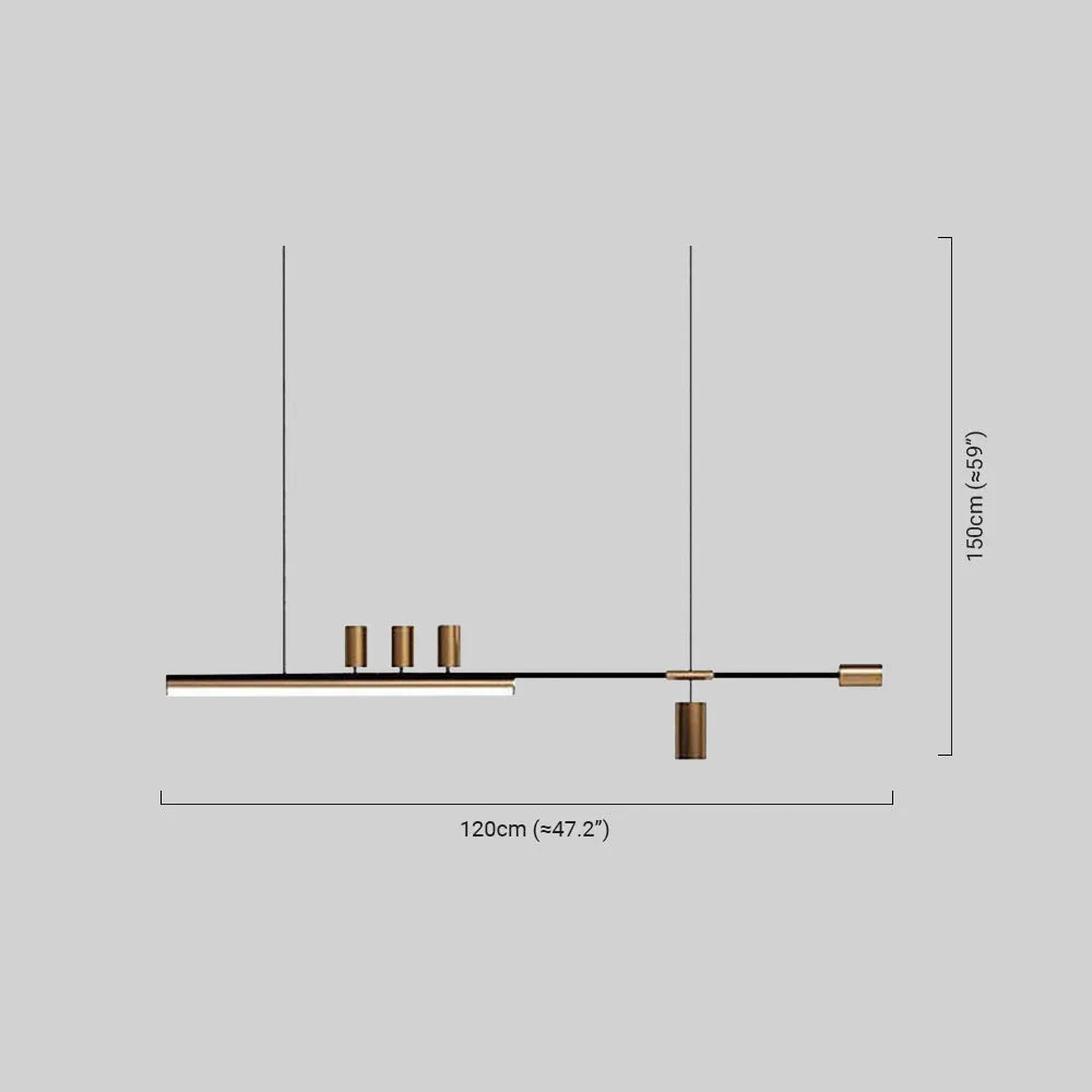 Minimalistisch Pendelleuchte Metall Schwarz/Gold Esszimmer