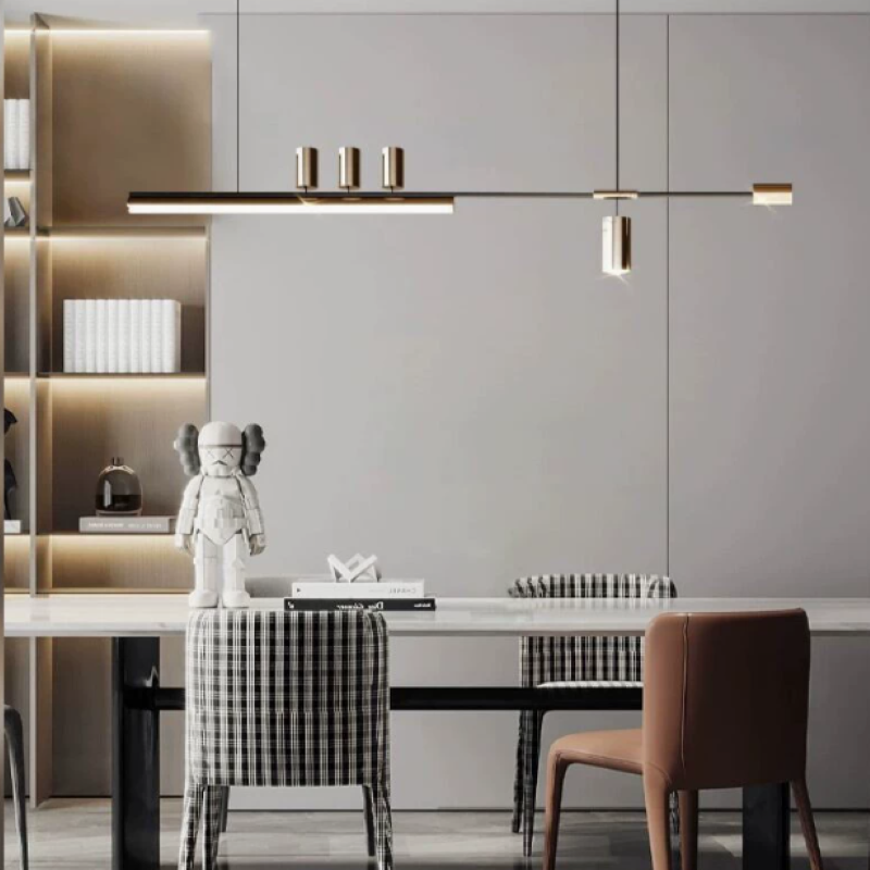 Minimalistisch Pendelleuchte Metall Schwarz/Gold Esszimmer